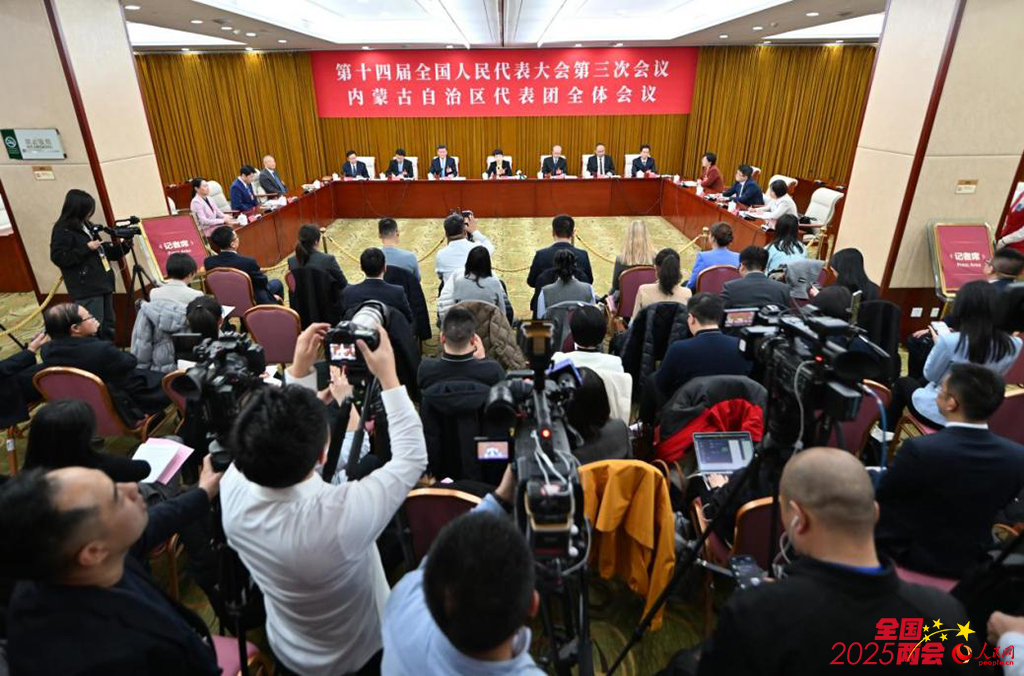 第十四届全国人大三次会议内蒙古代表团开放日现场。人民网记者 李睿摄