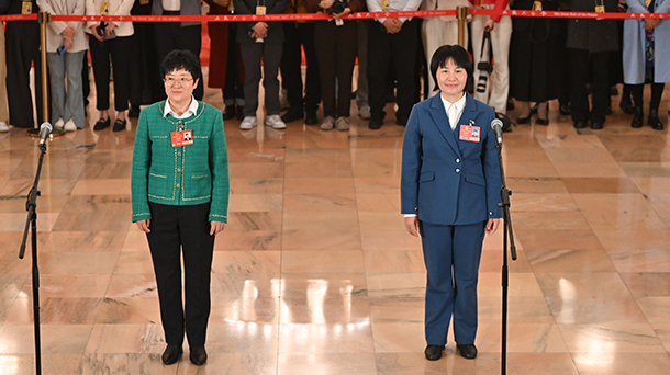 全国人大代表接受采访