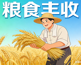 “粮”言道出“国之大者”                                                    粮食安全是“国之大者”，稳住粮食产量，就稳住了经济社会发展的基本盘，为高质量发展筑牢坚实根基。